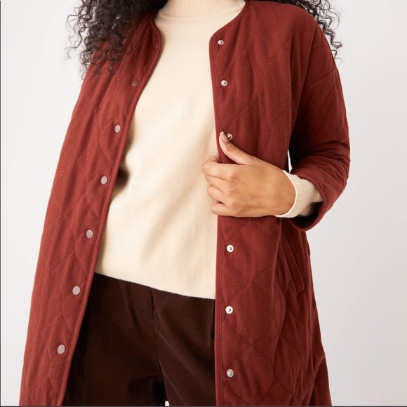 New without tags - Frank & Oak long quilted over piece in mahogany, size M - Picture 4 of 5